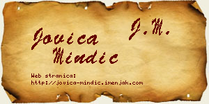 Jovica Mindić vizit kartica